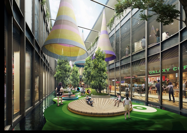Artist's impression of The Courtyard which connects the North and South Wings of Northpoint City