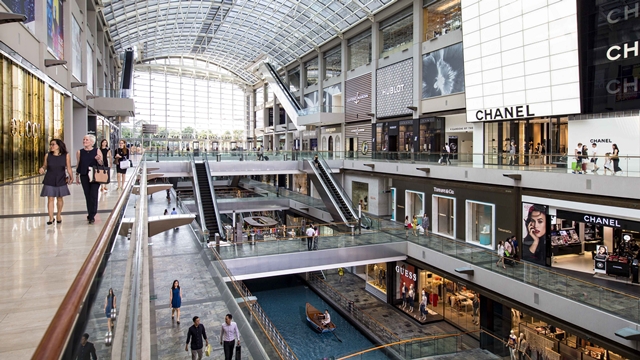 The Shoppes at Marina Bay Sands - a luxury shopping mall in the