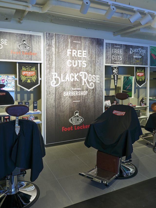 Foot Locker visitors can enjoy a trim courtesy of Black Rose Barbershop for a limited time