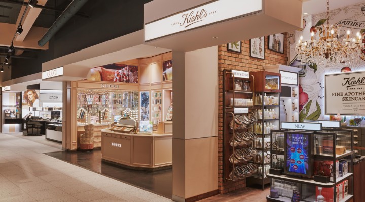Kiehls and Gucci stands at Harrods H beauty