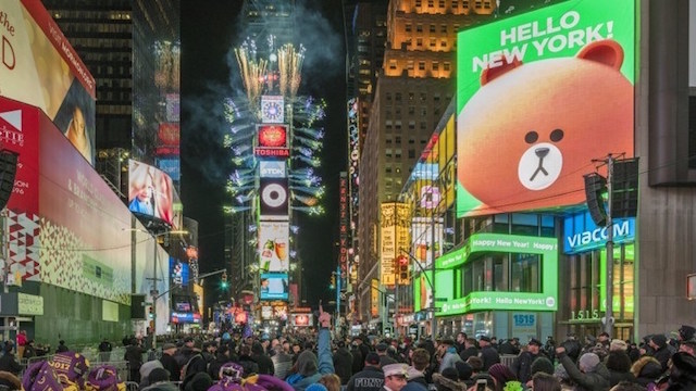 Line Friends lining up in Times Square - Inside Retail