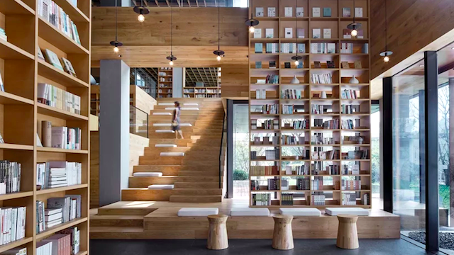 Bookstore And Cafe Blend With A Library In Hangzhou China Inside Retail