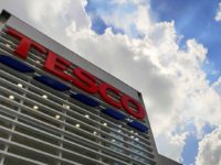 Image of Tesco logo on building in Malaysia
