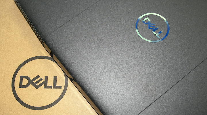 Dell laptop and box