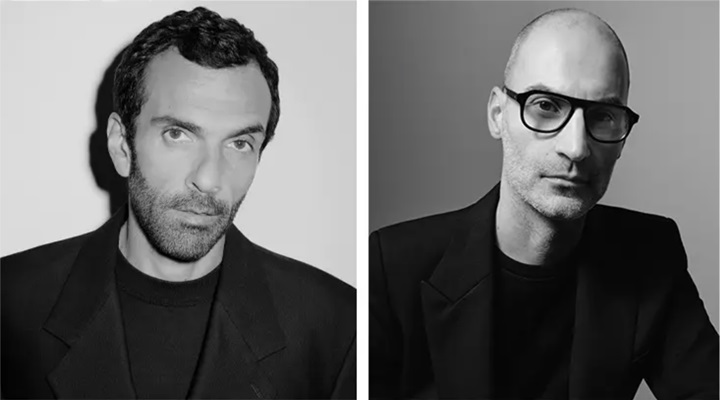 Black and white photos of new Saint Laurent and Balenciaga CEOs