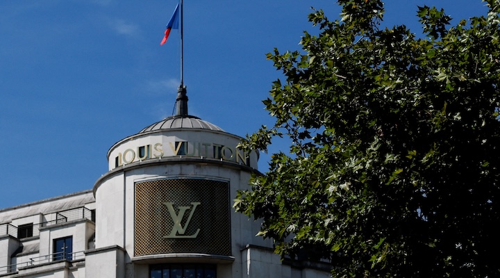Luxury retailer Louis Vuitton logo.