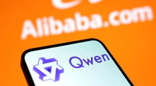 Qwen and Alibaba logos are seen in this illustration