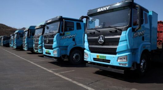 Sany electric trucks in China.