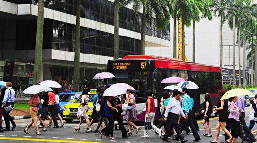 people crossing the street