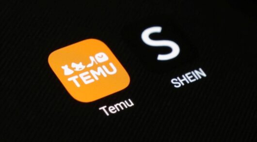 Shein and Temu app icons are seen in this illustration taken