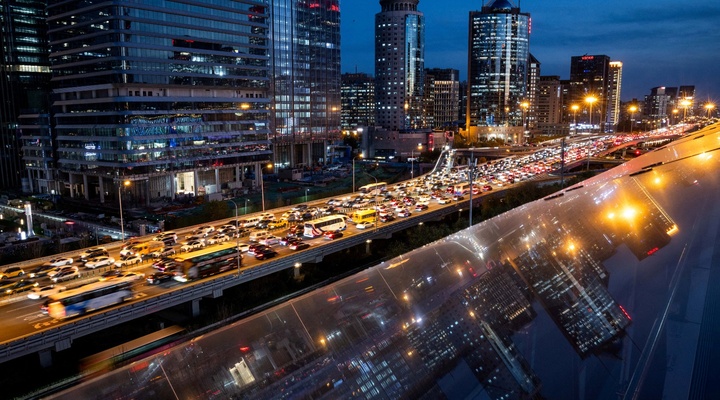Beijing evening traffic.