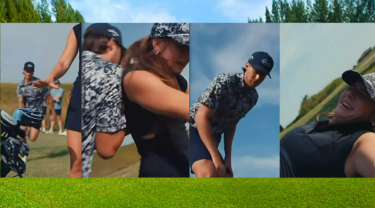 Stills from Good Good and Callaway’s joint marketing video.