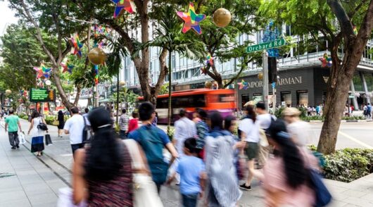 people on Orchard Road